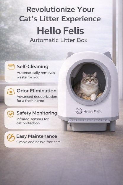 Hello Felis™ Automatic Self-Cleaning Cat Litter XL (80L)